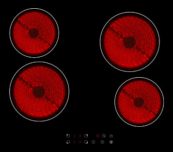 4-Zone Ceramic Hob