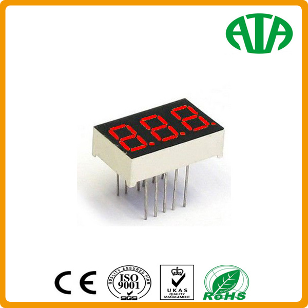 Red Color 3 Digit 7 Segment LED Display