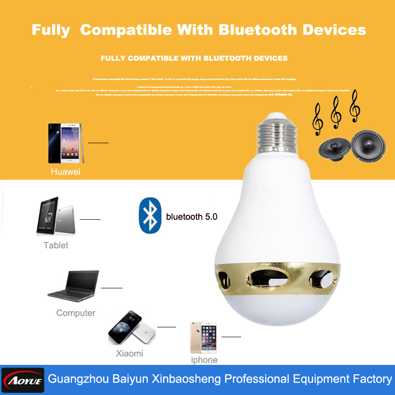 2016 Wireless Smart LED Light Bulb Bluetooth Speaker with Timer APP Control CE, RoHS