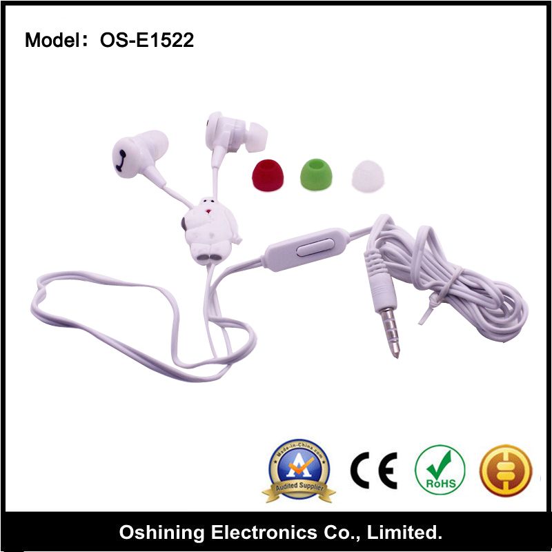 White Man Shape Rubber Stereo Noise Cancelling Minion Earphone (OS-E1522)