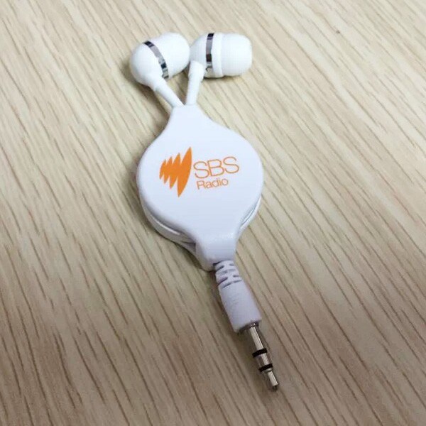 Colorful Custom Logo 3.5mm Connector Retractable Earphone