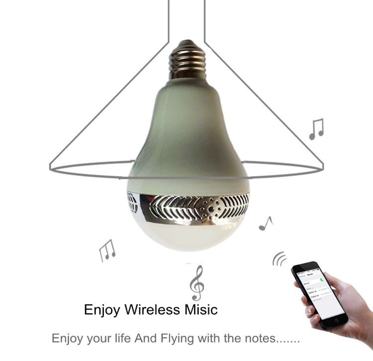 LED Bluetooth Speaker Music Bulb Light Bluetooth Headset