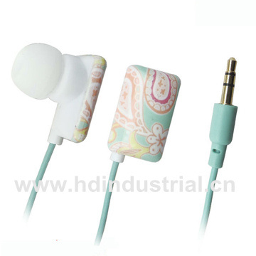 Low Cost Heat Transfer Gift Earbud Earphone (HD-E023)