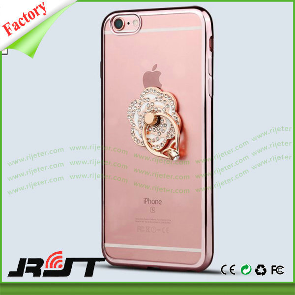 New Apple Accessories with Gold Rose Stand Mobile Phone Cover for iPhone 6 (RJT-A032)