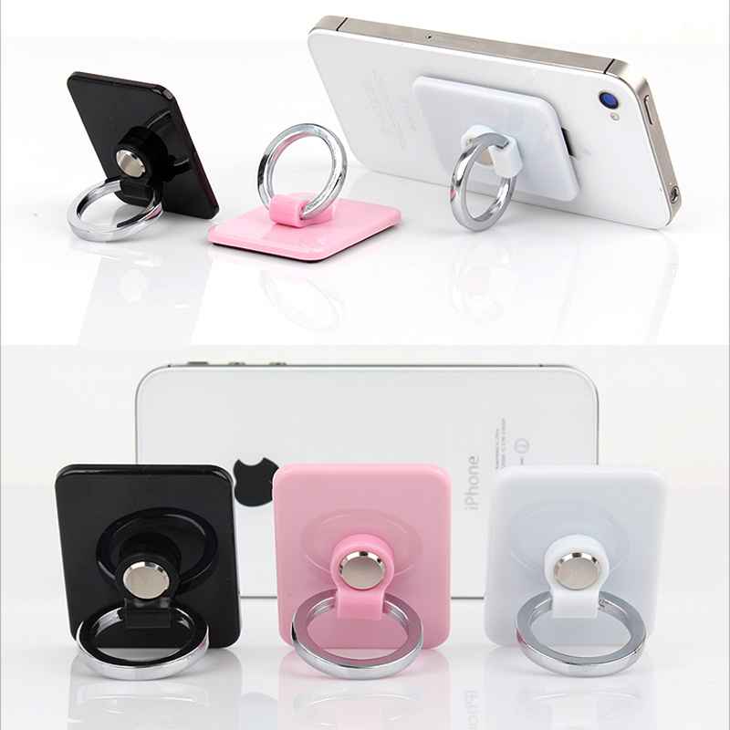 Reusable Glue Metal Ring Rotating Finger Grip Phone Holder