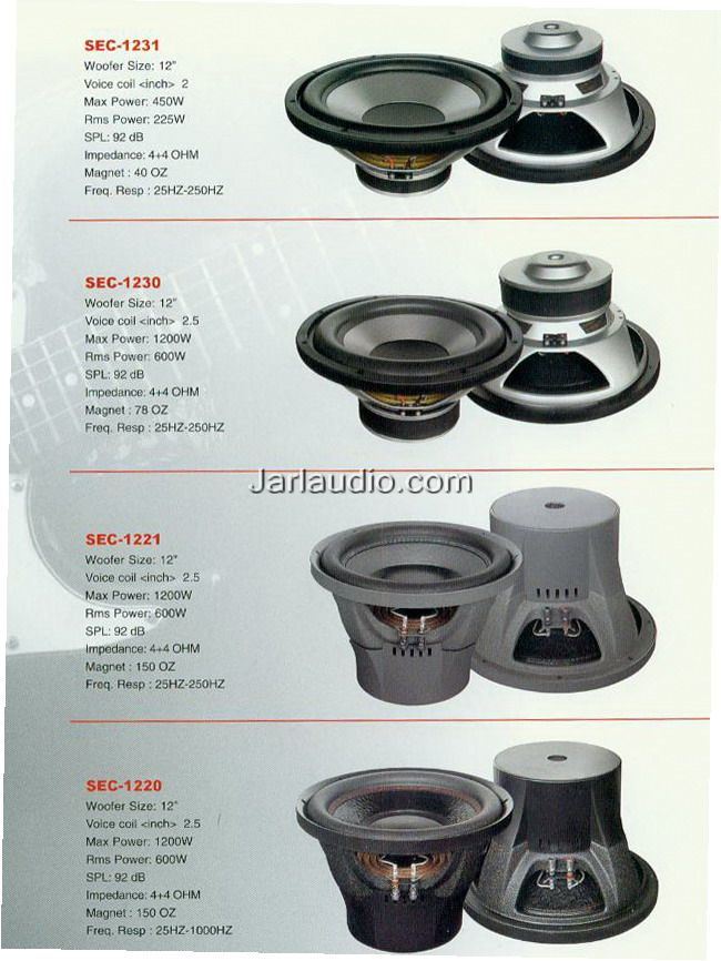 Professional Car Audio Speaker (1231 SERIES)