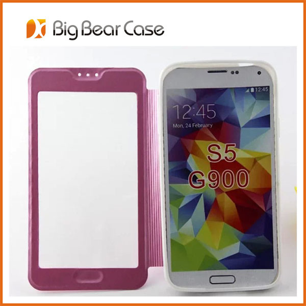 Mobile Phone Leather Cover for Samsung S5