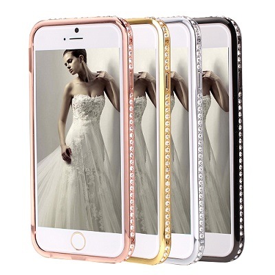 Diamond Metal Mobile Phone Bumpers for iPhone 6 Plus