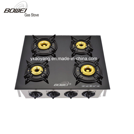 4 Burner Tempered Glass Tabletop Gas Stove