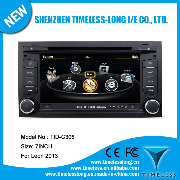 Dual Core A8 Chipest CPU Car DVD Player for Leon 2013 with GPS, Bt, iPod, 3G, WiFi (TID-C306)