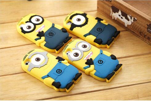 Minions Silicone Case for iPhone 6, Yellow Minion 3D Silicone Case for iPhone 6 Cartoon Minion Case