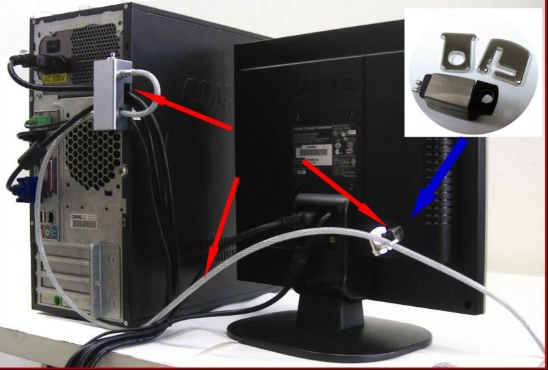 Desktop Computer PC System Lock Cable 