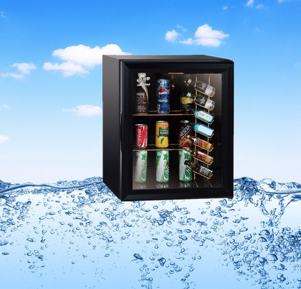 High Quality Glass Door Table Top Mini Fridge with Bottle Shelf