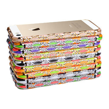High-Quality Metal Luxury Clear Crystal Hard Bumper Frames/Cases for iPhone, Different Colors