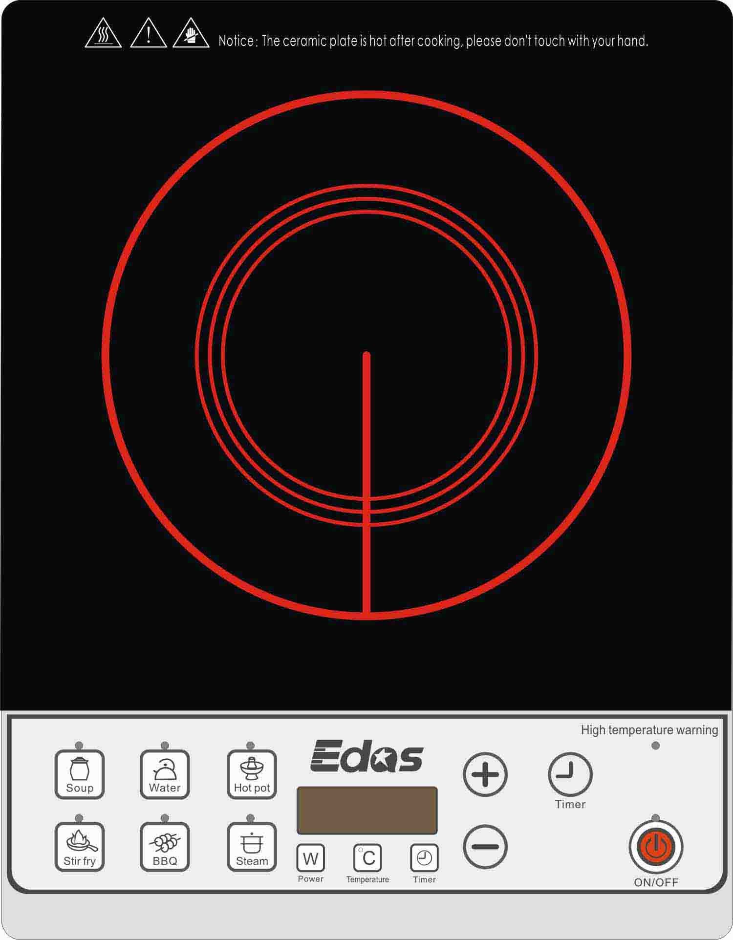 Button Control Ceramic/Infrared Cooker Single Burner ED-P35-2