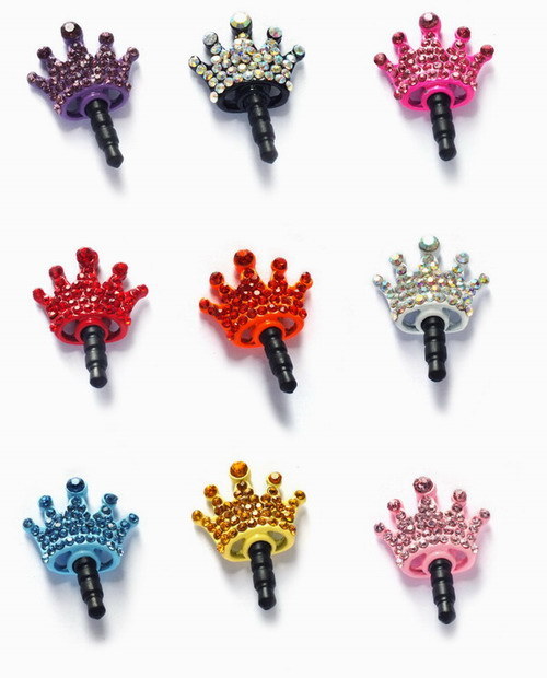 Acrylic Diamante Crown Cell Phone Cap (PL660)