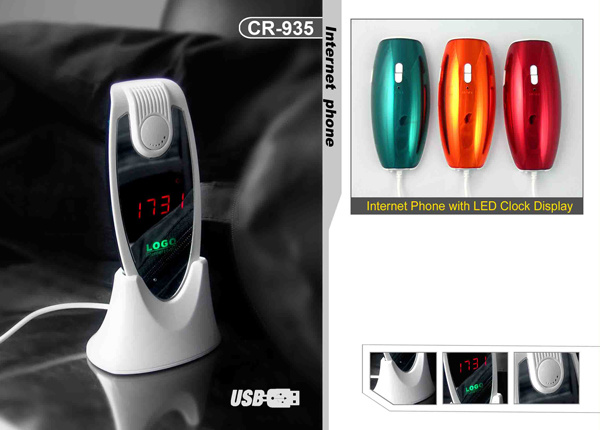 Internet Phone With LED Clock Display