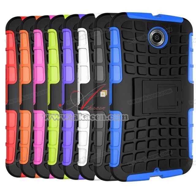 Kickstand Hybrid PC and Silicone Phone Cover for Motorola Nexus 6 Xt1103 Xt1100