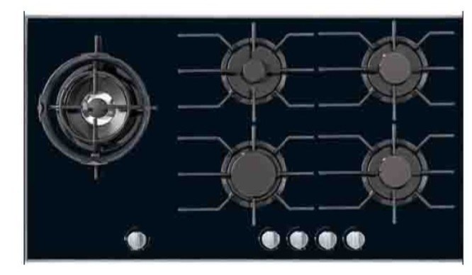 Newly Design 90cm Glass Panel 5 Burner Gas Stove (HB-59037)