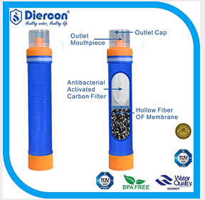 Diercon Portable Water Filter Straw Outdoor Camping Cycling Hiking Water Filter System