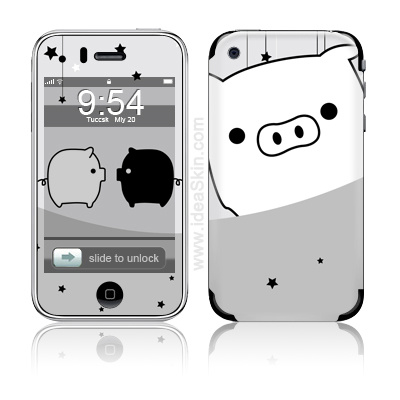 ideaSkin Protective Skin for iPhone 3G/3GS - Black/White Pig