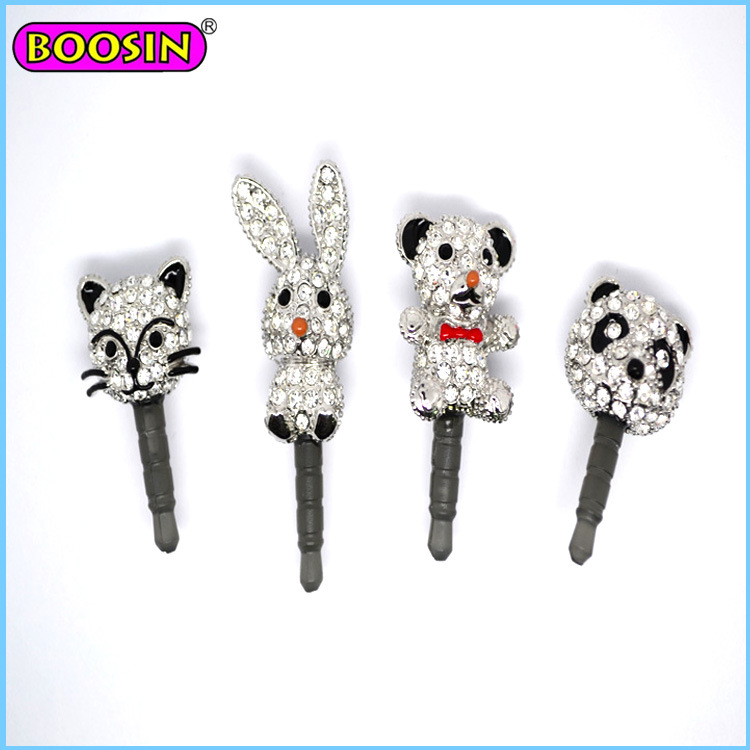 Custom High Quality Rhinestone Cute Animal Phone Charm