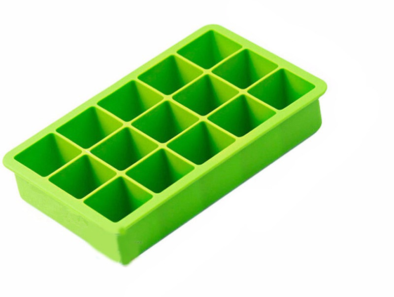 Colorful DIY Creative Big Custom Silicone Ice Cubetray Square Shape Silicone Ice Cube Mold Fruit Ice Cube Maker