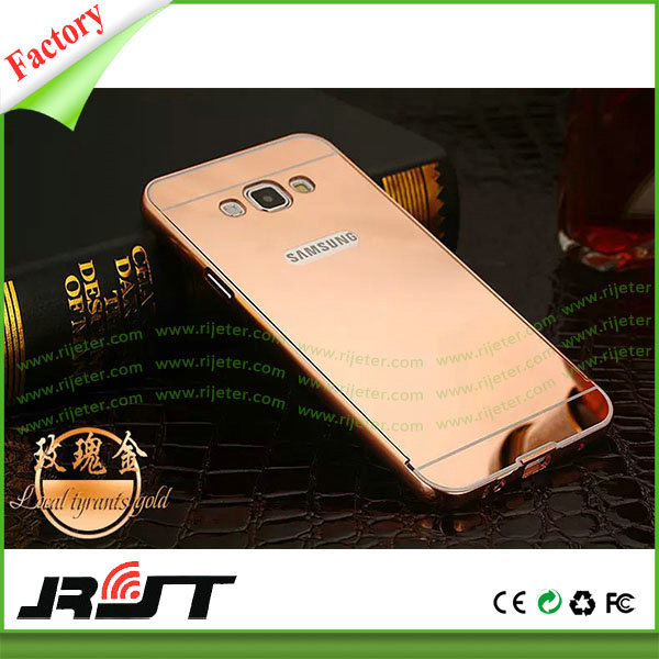 Metal Bumper Mirror PC Back Mobile Phone Cover for Samsung Galaxy J5/J7 (RJT-0225)