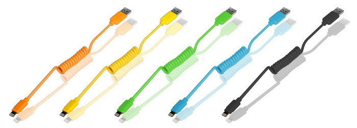 Colorful USB Spring Cable for iPhone5 (CA-UL-007)