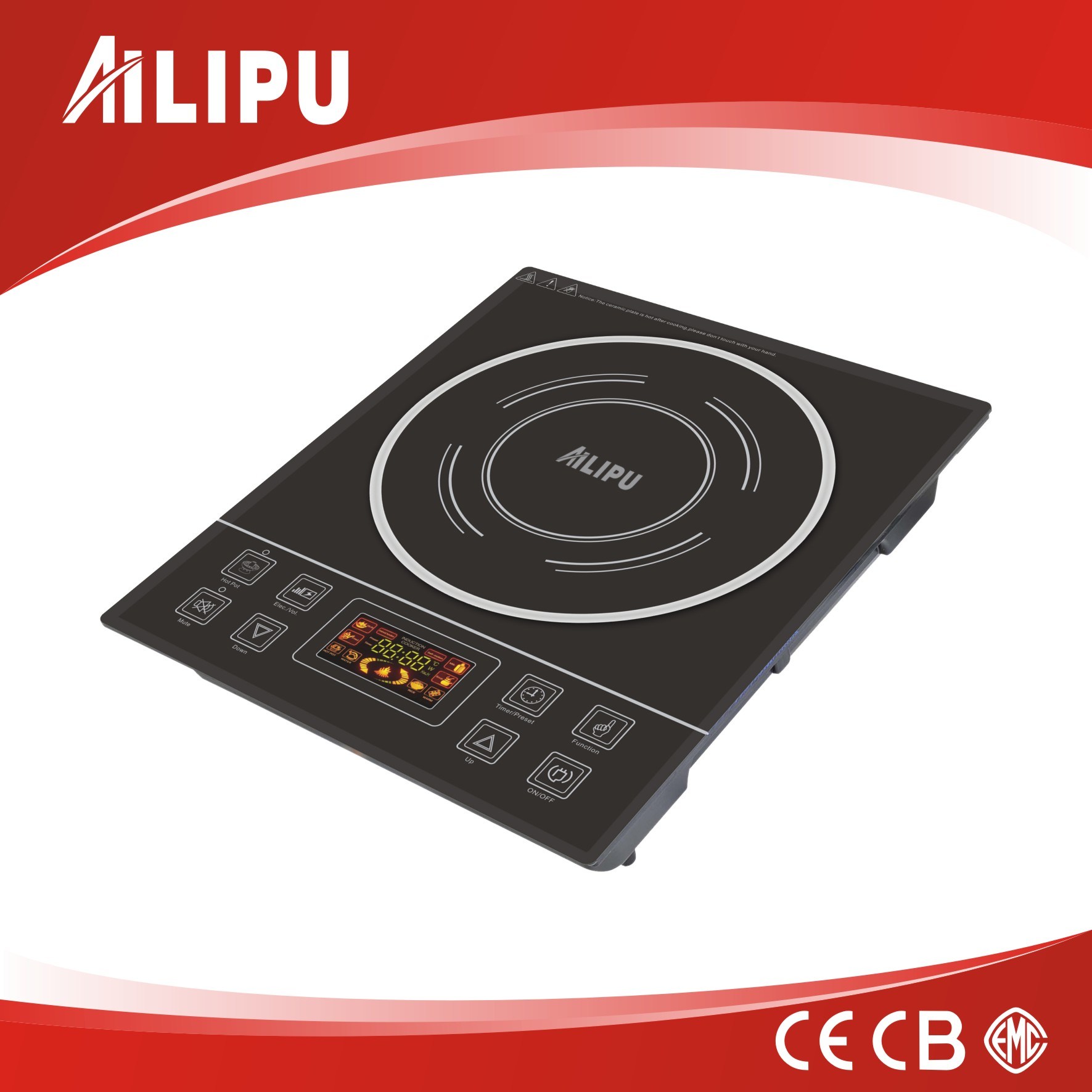 High End Touch Electric Induction Cooker, Induction Cooktop, Induction Stove with LED Display