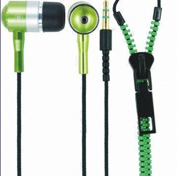 Zipper Earphones Tangle-Free Waterproof with ABS Housing