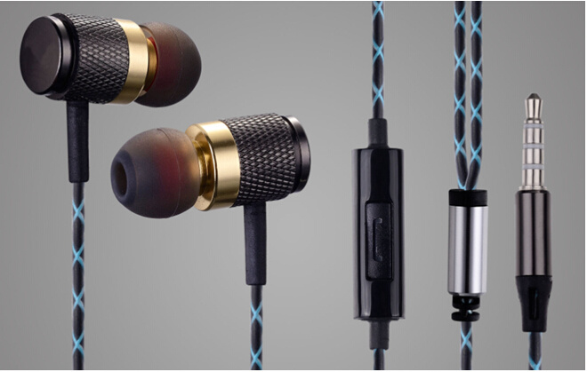 New Design Colorful Metal Stereo Earbud Headphone Earphone