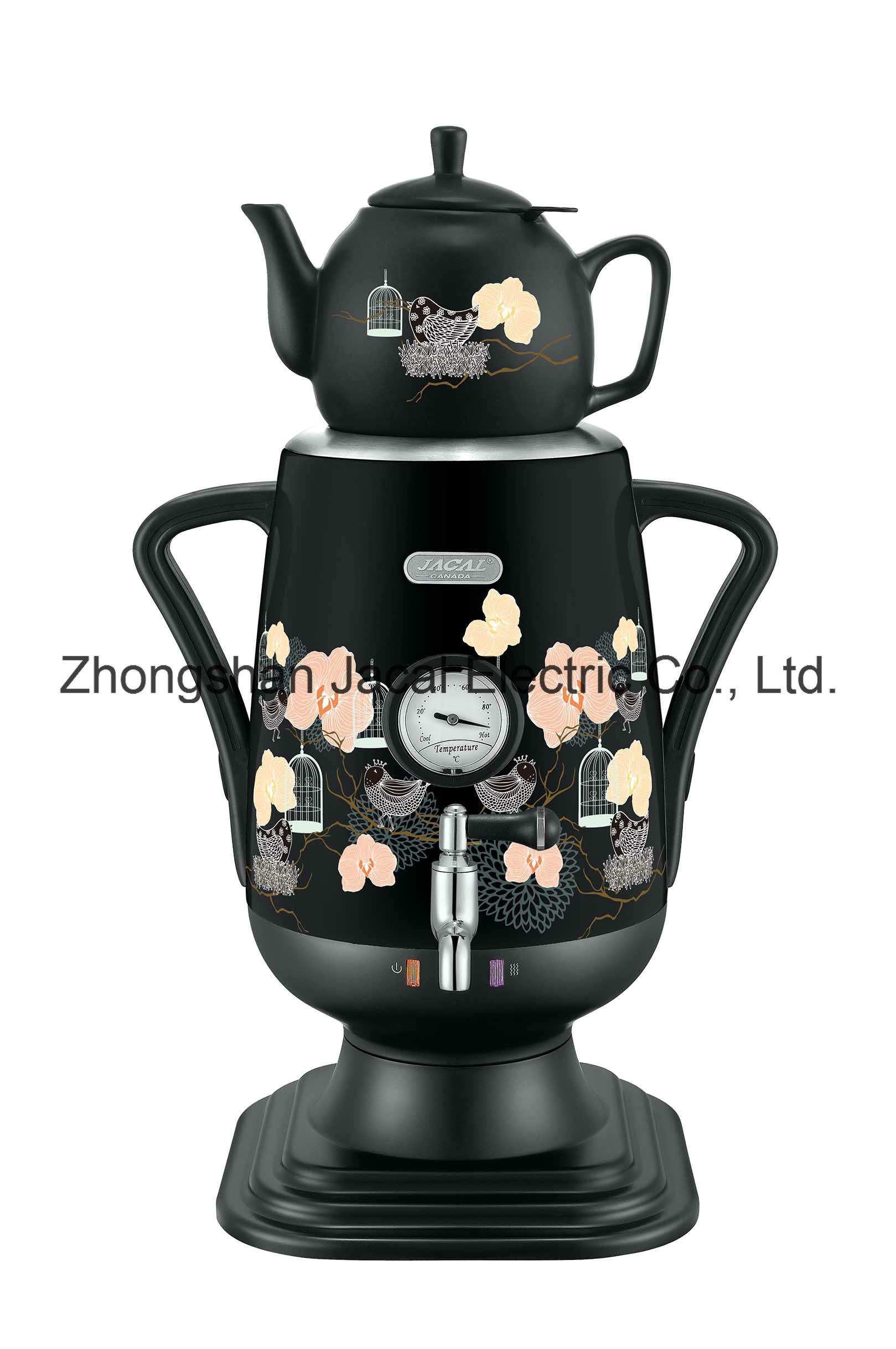 3.2L Stainless Steel Samovar (with porcelain/glass teapot/flower) [T18f]