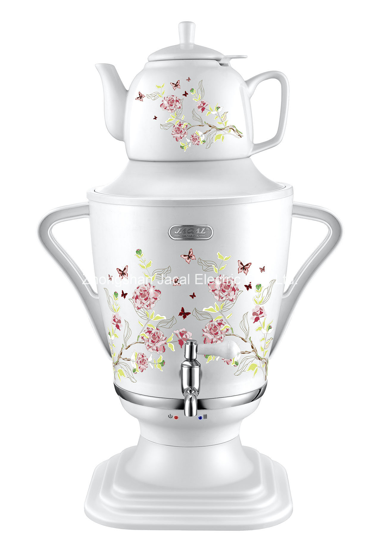 3.2L Plastic Samovar (with porcelain/glass teapot/flower) [T19e]