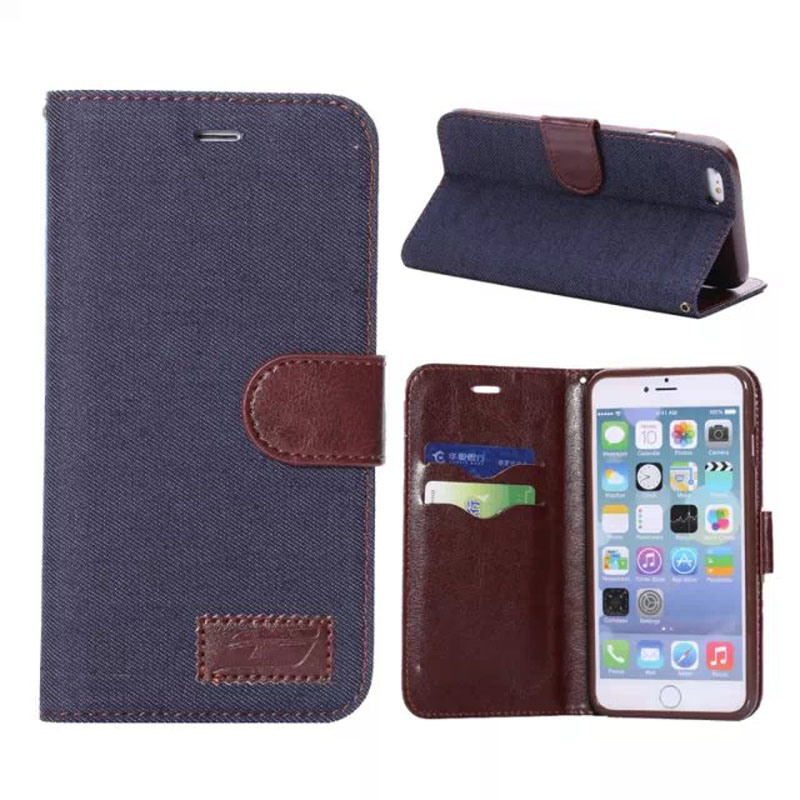 Newst Jeans Denim Cowboy Flip Leather Case for iPhone6 Plus