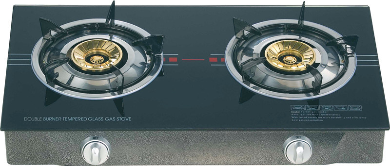 Double Burner Tempered Glass Gas Stove Gas Cooker Glass Top