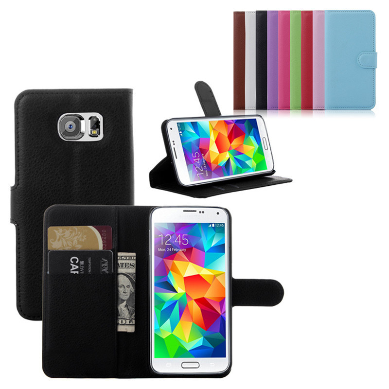 Standable Leather Flip Cell Mobile Phone Case for S6