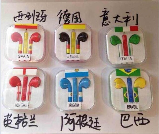 2014 New Arrival World Cup Football Sport Earphone for iPhone