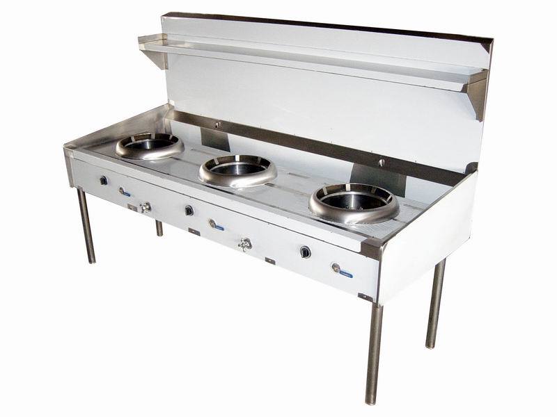 Stainless Steel Wok Bench-3 Burners (TJ-3BWB)