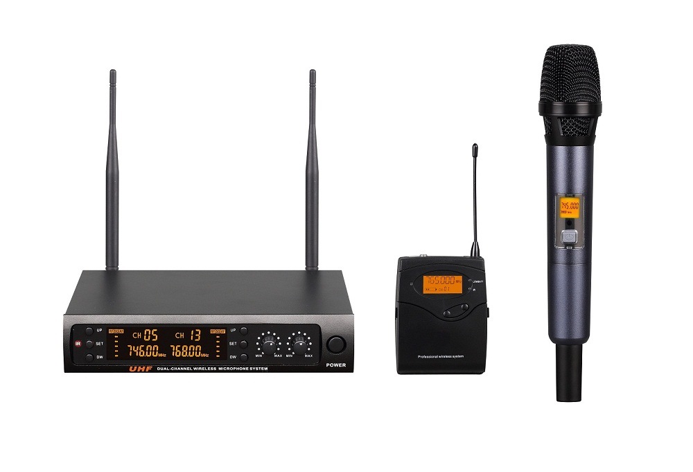 Tymine UHF Pll Dual 80X2 Channels Wireless Microphone