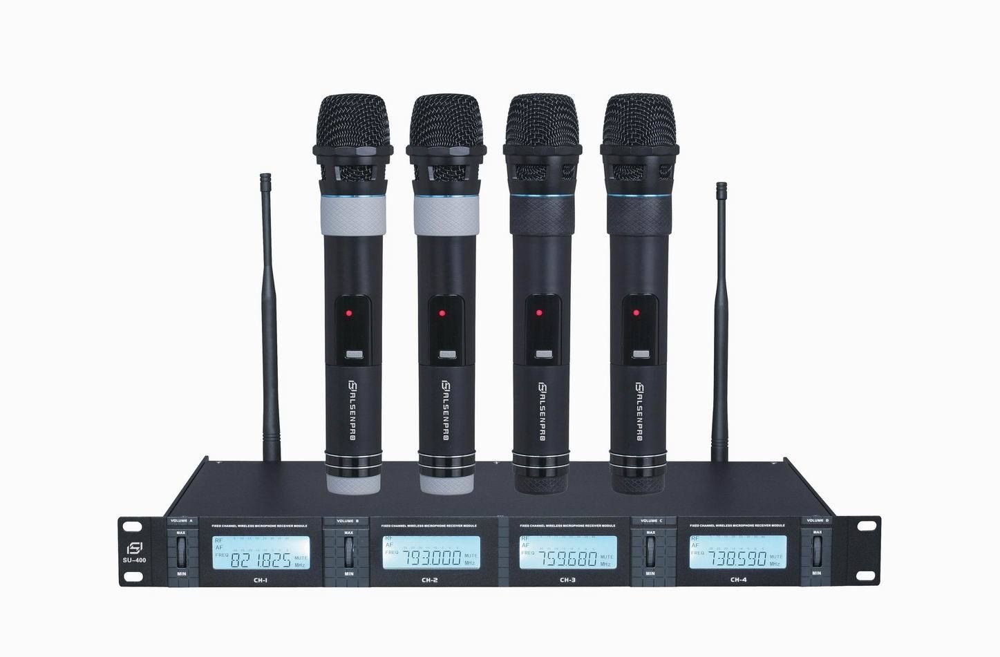 Su-400 Professional UHF 4 Channel Wireless Microphone System