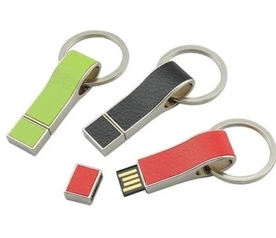 Metal Leather USB Flash Drive Embossed Logo