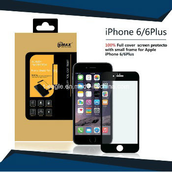 100% Full Size (Black / White) 9h Premium Tempered Glass Screen Protector for iPhone 6 / 6 Plus