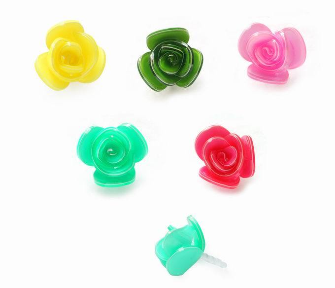 Acrylic Flower Cell Phone Dustproof Plug (PL708)