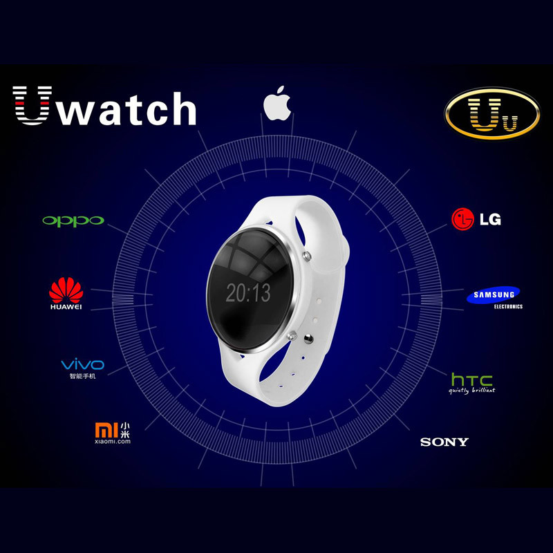 White Uu Bluetooth Smartwatch Smart Watch with Stainless and Silicon