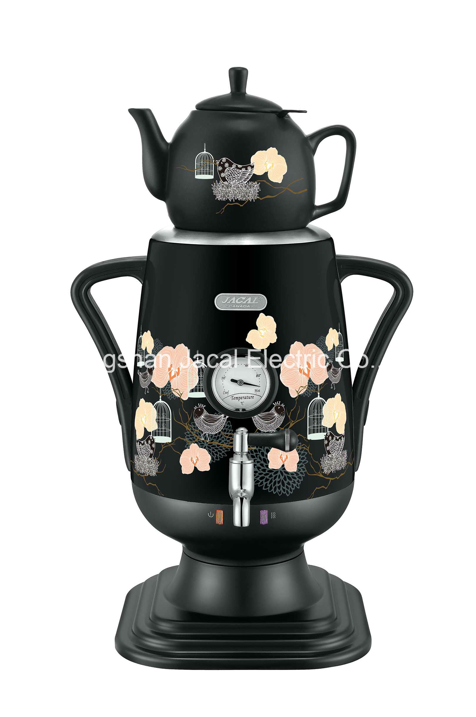 3.2L Stainless Steel Samovar (with porcelain/glass teapot/flower) [T18f]