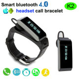 2016 New Design Smart Call Bracelet with Bluetooth Earphone (K2)