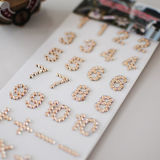 Numbers and Words Powder Glitter Acrylic Crystal Sticker