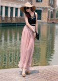 Beautiful Pink Halter Sheath Floor-Length Evening Casual Dress