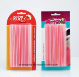 100PCS Transparent Stripe Straight Straw (70028)